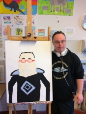 Richard met Zelfportret - Atelier Uithuizen