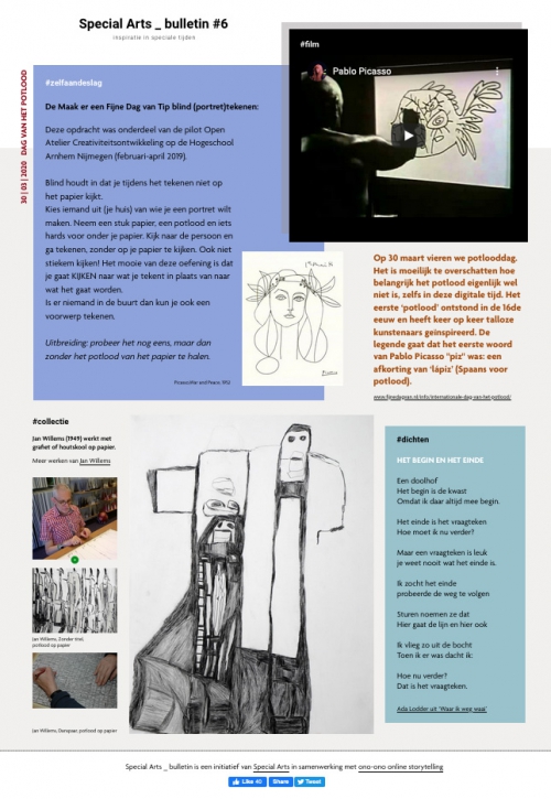 Special Arts Bulletin 30 maart 2020